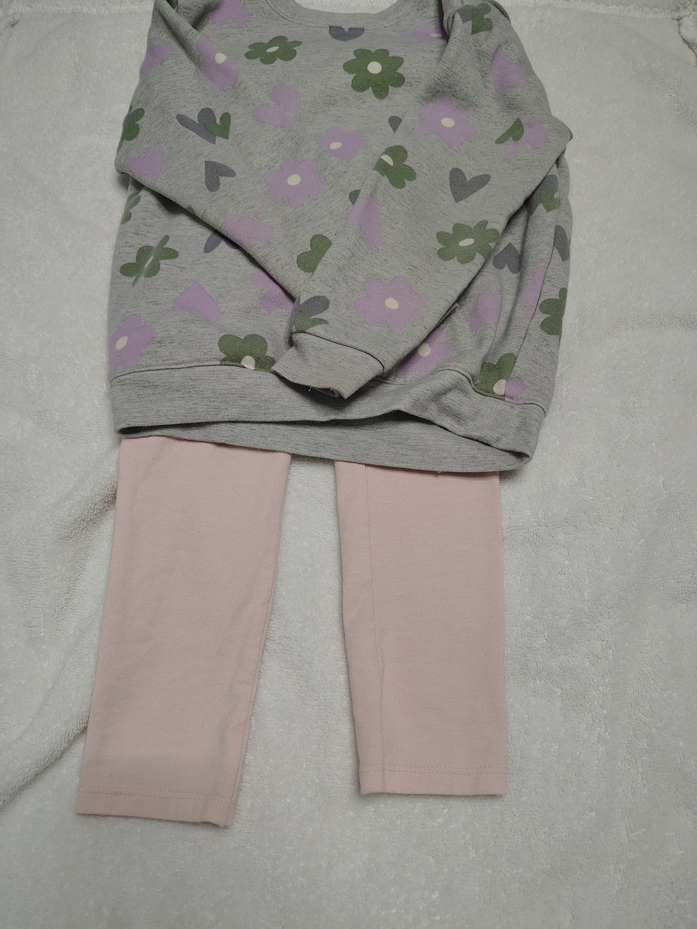 Garanimals Pink Leggings with Grey Floral-Print Top
